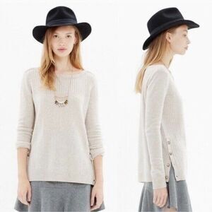 Madewell Pinewood Pullover Wool Sweater Oatmeal S